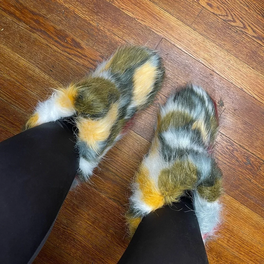 Multicolor Faux Fur Boots